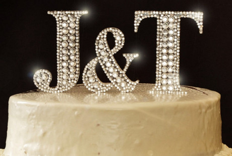 monogramy na tort weselny